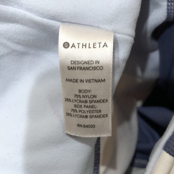 Athleta High Waist Leggings Size Small Tall ST Blue Striped - Picture 9 of 9